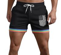 Pantalones Cortos Hombre Deportivo, Pantalon Corto Hombre Verano, Casuales con CordóN para CóModos Transpirables para Verano para Caminar Al Aire Libre DiseñO Bandera ArcoíRis Bermudas Shorts