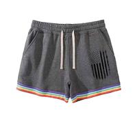 Pantalones Cortos Hombre Deportivo, Pantalon Corto Hombre Verano, Casuales con CordóN para CóModos Transpirables para Verano para Caminar Al Aire Libre DiseñO Bandera ArcoíRis Bermudas Shorts