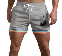 Pantalones Cortos Hombre Deportivo, Pantalon Corto Hombre Verano, Casuales con CordóN para CóModos Transpirables para Verano para Caminar Al Aire Libre DiseñO Bandera ArcoíRis Bermudas Shorts