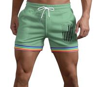 Pantalones Cortos Hombre Deportivo, Pantalon Corto Hombre Verano, Casuales con CordóN para CóModos Transpirables para Verano para Caminar Al Aire Libre DiseñO Bandera ArcoíRis Bermudas Shorts
