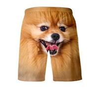 Pantalones Cortos Hombre Deportivo, Pantalon Corto Hombre Verano, Divertidos con Estampado 3D Perro para Ropa Dormir Informal para Caminar En Casa Verano Transpirables con Animales Bermudas Shorts