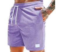 Pantalones Cortos Hombre Pana con Cordon Casual Verano Cómodo Bermudas Shorts Pantalones de Playa Suave Ligero Deporte Pantalón Chinos Cortos Cintura Elástica Short con Bolsillo