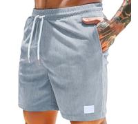 Pantalones Cortos Hombre Pana con Cordon Casual Verano Cómodo Bermudas Shorts Pantalones de Playa Suave Ligero Deporte Pantalón Chinos Cortos Cintura Elástica Short con Bolsillo