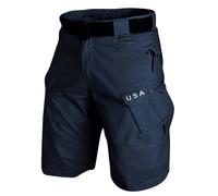 Pantalones Cortos Hombre Pantalon Corto Cargo Azul Oscuro de Verano Cremallera Bolsillos Shorts Oferta Flash Elasticos Bermudas Cargo Chino de Lino Pantalón Hombre Azul Oscuro M