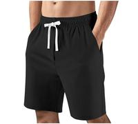 Pantalones Cortos Hombre,Pantalon Corto Hombre Verano Casuales Cómodos para Playa Suelto Transpirables Pantalón Corto con Cordón y Cintura Elástica Bermuda Shorts Corte Recto y Ligero