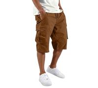 Pantalones Cortos Hombre,Pantalon Deporte Hombre Corto,Spring New Border Trade Men's For Europe and America Sports and Leisure Multi Pocket with Colors Deportivos (Coffee, XXL)