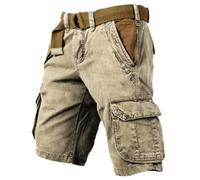 Pantalones Cortos Hombre,Pantalon Trabajo Corto Verano Short Deportivo Casuales de Cinco Puntos con Personalidad de Moda Clásica Suelta Deportiva Tipo Cargo de Talla Grande para Hombres
