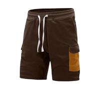 Pantalones Cortos Hombre Pantalones Cortos de Trabajo de Verano para Hombre, Pantalones Casuales, Bolsillos, Holgados, Retro, Hundred Five, Pantalones de Calle Alta (Coffee, XXL)