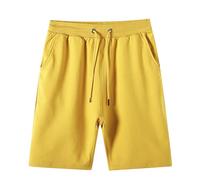 Pantalones Cortos Hombre - Pantalones Cortos para Hombre con Bolsillos Profundos Y Pantalones Cortos Holgados Adecuados para Correr En Casa Y para El Tiempo Libre (Yellow M)
