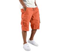 Pantalones Cortos Hombre,Pijama Corto Hombre,Spring New Border Trade Men's For Europe and America Sports and Leisure Multi Pocket with Colors Deportivos (Orange, XXL)