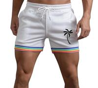 Pantalones Cortos Hombre Running, Pantalon Corto Hombre Deporte, Deportivos Verano para Color ArcoíRis con Bolsillos Y CordóN Holgados Informales Rectos para Correr Y Playa Bermudas Shorts