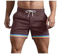 Pantalones Cortos Hombre Vaqueros, Pantalon Corto Hombre Deporte, Verano Color SóLido ArcoíRis Bolsillo CordóN Sueltos Informales Deportivos Rectos Correr Playa Bermudas Shorts