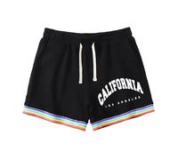 Pantalones Cortos Hombre Verano Arcoíris Estampado Llamativo con Bolsillos Cordón Holgados para Deporte Playa Pantalón Corto Hombre Deporte Top Ventas