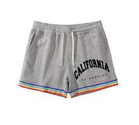 Pantalones Cortos Hombre Verano Arcoíris Estampado Llamativo con Bolsillos Cordón Holgados para Deporte Playa Pantalón Corto Hombre Deporte Top Ventas