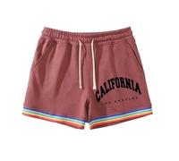 Pantalones Cortos Hombre Verano Arcoíris Estampado Llamativo con Bolsillos Cordón Holgados para Deporte Playa Pantalón Corto Hombre Deporte Top Ventas