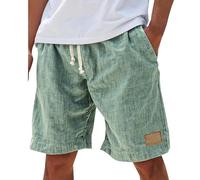 Pantalones Cortos Hombre Verano Casual Lino Cómodo Bermudas Shorts Suave Ligero Deporte con Bolsillo y Cordon Cintura Elástica Pantalones Cortos Trabajo Suelto Short Running Montaña Playa Vacaciones