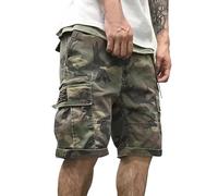 Pantalones Cortos Hombre Verano Casual Moda Bermudas Cargo con Múltiples Bolsillos Ajuste Ligeros Shorts Colores Sólidos Trabajo Pantalón Algodón De Deporte Running
