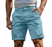 Pantalones Cortos Hombre Verano Casual Moda Bermudas Cargo Shorts con Bolsillos Casual Color sólido Ajuste Vintage Pantalón Trabajo Running Correr Playa