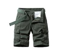 Pantalones Cortos Hombre Verde Militar Oferta Flash Cuerda Cremallera Bolsillos Cargo Pantalon Algodon Militares Lisas Verano L Pantalón Corto Trabajo Bermudas Hombre Verde Militar L