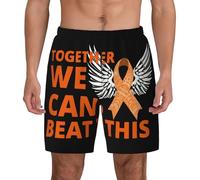 Pantalones Cortos Juntos Podemos Vencer Esto: Leucemia Shorts De Baño Transpirable Bañador Hombre Elásticos Swim Trunks para Natación Piscina Correr M