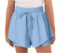Pantalones cortos lisos para mujer, para otoño e invierno, para atletismo, correr, pierna recta, pantalones cortos lisos, 2025, a la moda, Y2K, U-754 Royal Blue Boy Girl, 6 años