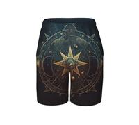 Pantalones Cortos Mapa Estelar Sagrado Alquimista Místico Oscuro Swim Trunks Cómodo Short Deportivo Ajustable Bañador Hombre para Playa Correr Piscina S