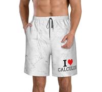 Pantalones Cortos Me Encanta El Cálculo Bañador Hombre Cómodo Short Deportivo Ajustable Swim Trunks para Natación Correr Piscina 3XL