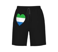 Pantalones Cortos Me Encanta La Bandera De Sierra Leona Swim Trunks Casuales Short Deportivo Transpirable Bañador Hombre para Correr Playa Vacaciones