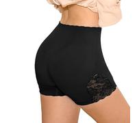 Pantalones cortos moldeadores de cintura alta para mujer, longitud media del muslo, paneles laterales de encaje, acabado suave, ligero, para uso diario, trajes de clima cálido, debajo de vestidos y