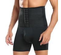 Pantalones Cortos moldeadores de Cuerpo para Hombres 4XL-6XL, Body Adelgazante Fajas Pantalones levantadores de Cadera Todo en uno Control de Barriga Faja de contracción Abdominal,Negro,XXL