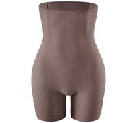 Pantalones cortos moldeadores sin costuras que se mantienen en su lugar, moldeadores de cintura alta, moldeadores de cuerpo con control de abdomen, café, 4XL