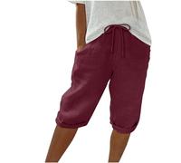 Pantalones Cortos Mujer 2024 Verano Moda Casual Deportivos Jogging Shorts Holgados Bermudas Cintura Alta Bolsillo cordón Shorts Original Suelto Elegante Playa cómodo