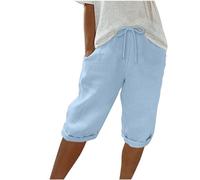 Pantalones Cortos Mujer 2024 Verano Moda Casual Deportivos Jogging Shorts Holgados Bermudas Cintura Alta Bolsillo cordón Shorts Original Suelto Elegante Playa cómodo