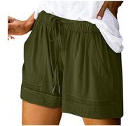 Pantalones Cortos Mujer 2024 Verano Moda Casual Deportivos Jogging Shorts Holgados Bermudas Cintura Alta Bolsillo cordón Algodón Shorts Original Suelto Elegante Playa cómodo Talla Grande