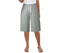 Pantalones Cortos Mujer 2025,Mis Pedidos Algodón y Lino Pantalon Corto Mujer de Cintura Alta Elástica con Cordón Casual Pantalón Corto de Playa Cómodo Respirable Bermudas Verano Lino con Bolsillos