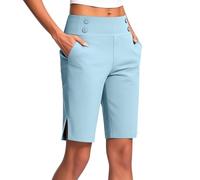 Pantalones Cortos Mujer Comodos Verano 2025 Tallas Grandes Cintura Alta Elástico Bermudas Shorts Vintage Casual Pantalon Rectos Cómodo Y Transpirable para Yoga Jogger Correr