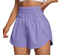 Pantalones Cortos Mujer Holgados Verano Frescos Shorts Ligeros y Transpirables Deporte Cintura Elástica Bermudas Entrenamiento Jogging para Playa Vacaciones