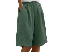 Pantalones Cortos Mujer Mallas Cortas Deporte Mujer Caqui de Corte Deporte Verano Bermudas Vaqueras Shorts Deportivos Short Running Culotte Solid Color High Waist Casual Chic Sports Elasticos