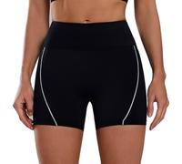 Pantalones Cortos Mujer Short Deportivo Elásticas Leggins Mallas Cortos Verano para Ciclismo Gym Running Yoga Gym Fitness Deportes,Negro,S
