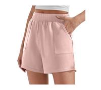Pantalones Cortos Mujer Verano 1 PCS Women's Shorts Casual Summer Comfy Elastic High Waist Running Shorts With Pockets Shorts for Women Women's Shorts Summer Shorts Ideales Para El Verano(Pink,XXL)