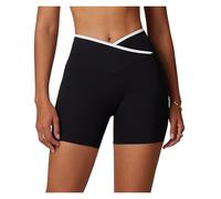 Pantalones Cortos Mujer Verano 1 PCS Yoga Shorts Women Fitness Shorts V-Shaped Waist Running Cycling Shorts Breathable Sports Leggings High Waist Workout Gym Shorts Ideales para El Verano(Black,M)
