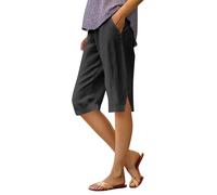 Pantalones Cortos Mujer Verano,Bermudas de Color sólido Pierna Ancha Shorts Casuales Secado rápido Entrenamiento Jogging Ligeros Elasticos Vacaciones Playeras
