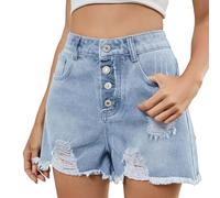Pantalones Cortos Mujer Verano, Pantalon Corto Deporte Mujer De Vestir, Shorts Vaqueros EláSticos Cintura Alta Informales Rotos Holgados Y Modernos PantalóN Corto Short Pantalones Cortos