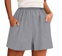 Pantalones Cortos Mujer Verano Tallas Grandes Color Sólido Sueltos Pantalón Corto con Cintura Ajustados Trekking Deportivos Pantalon Cargo de Entrenamiento Transpirables Pantalones con Bolsillo
