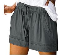Pantalones Cortos Mujer Verano Tallas Grandes Sueltos Pantalón Corto con Cintura y Cordón Ajustados Trekking Deportivos Pantalon Cargo de Entrenamiento Transpirables Pantalones con Bolsillo