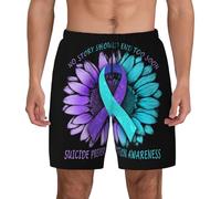 Pantalones Cortos Ninguna Historia Debería Terminar Demasiado Pronto. Concientización sobre La Prevención del Suicidio. Short Deportivo Cómodo Bañador Hombre Elásticos Swim Trunks para Piscina S