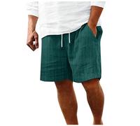 Pantalones Cortos Pantalones Cortos Lino Hombre Mens Shorts Pantalon Corto Algodon Pantalón Verano con Bolsillos Trabajo De Bermudas Short Algodón Bermuda para