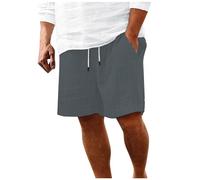 Pantalones Cortos Pantalones Cortos Lino Hombre Mens Shorts Pantalon Corto Algodon Pantalón Verano con Bolsillos Trabajo De Bermudas Short Algodón Bermuda para