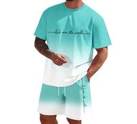 Pantalones cortos para hombre 2026 con camisa de manga corta y tela de poliéster, casuales para el día a día de verano, uso relajado durante toda la temporada, estilo práctico, verde claro, S