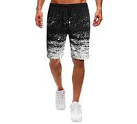 Pantalones cortos para hombre 2026 Pantalones cortos casuales de verano para hombre, pantalones cortos impresos suaves, elásticos, cintura media, con cordón, informales, informales, pantalones